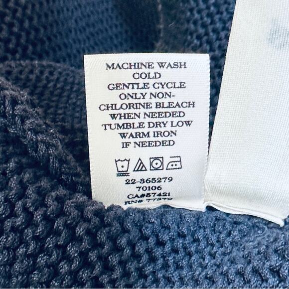 Ann Taylor Cardigan Beautiful Cotton Knit Navy Sz Medium - Picture 10 of 11